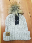 ION² Winter Hat - Cuffed Cable Knit Beanie GREY