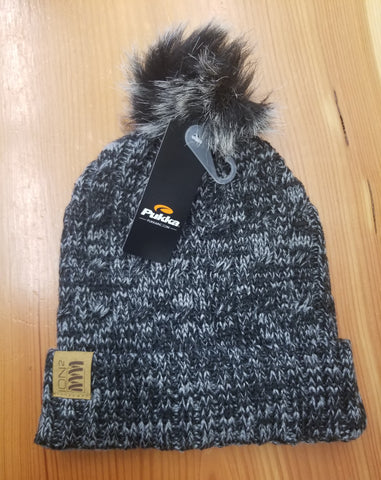 ION² Winter Hat - Cuffed Cable Knit Beanie Black